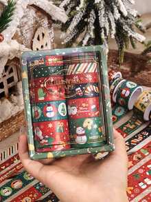 12 Rolls/Box, Christmas Theme Washi Tape, Creative Christmas Multi-Element Pattern Design, Suitable For Diary, Scrapbook And Crafts Decoration DIY Material Tape, Gift Wrapping, Holiday Party Decoration Must-Have - View 10
