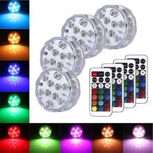 13 LEDs Submersible Light With Remote Control Underwater Night Lamp For Pool Vase Bowl Wedding Party Decoration Underwater Light - 4PCS-13LED - View 2