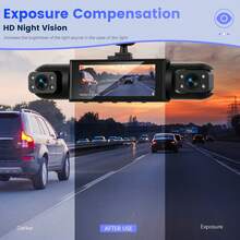 Dash Cam For Car, 4-Channel Black Box Driving Camera, Car Dashboard Camera, Left/Right/Front/Rear Camera, Wide Angle, Adjustable Lens, Loop Recording, Night Vision, Motion Detection,150mAh Battery