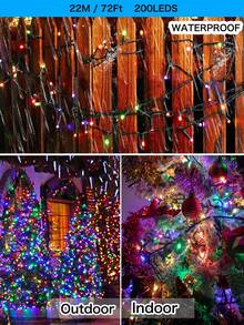 20/50/100/200LED Solar String Lights Outdoor Light Strings Waterproof Solar Powered String Light With 8 Lighting Modes For Garden Patio Yard Fence Christmas Tree Decoration With Fairy Lights Ambience For Outside Tree, Courtyard, Wedding, Gazebo, Party, Home, Lawn, Camping And Holiday Decor Garden Lights Christmas Decoration XMAS Decor Christmas Tree Gift Decor Thanksgiving Wedding Birthday Decorations For Gifts Indoor Outdoor Garden Holiday Festival Decor Halloween Decor Halloween Ornaments