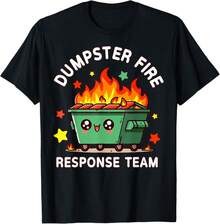 Camiseta de Humor de Trabajo Divertida del Equipo de Respuesta a Incendios de Contenedores de Basura - Negro - Ver 7