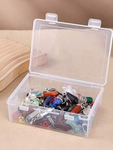 1pc Multi-Functional Transparent Plastic Box - Various Sizes, For Organizing Beads, Crafts, Diamond Painting, Earphones, Cables, Chargers, Small Office Desktop Items Storage