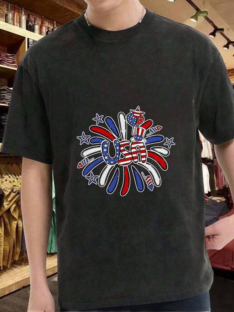 Men T-Shirts - 黑色 - 查看 1