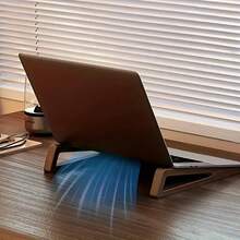 2pcs Portable Foldable Wooden Laptop Stand With Adjustable 12° Angle - Triangular Wood Design For Books, Tablets & Laptops, Retro Style Desk Accessory, Sturdy Construction, Laptop Stand For Desk, Tablet Stand, Minimalist Design, Construction