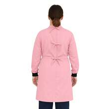 Bata Medica Antifluidos Unitalla marsupial puño con pasador de pulgar fresca suave cordones ajustables - Rosa - Ver 2