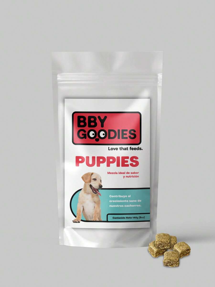 BBY GOODIES Puppies snack perfecto para el crecimiento sano de tu cachorro bocadillo nutricional equilibrado vitaminas minerales sin colorantes ni conservantes complemento entrenamiento premio digestibilidad ideal para cachorros desarrollo saludable - Blanco - Ver 1