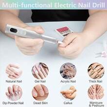 Cordless Electric Nail Drill, Rechargeable Nail File Kit For Gel & Acrylic Nails, Manicure Pedicure At Home/Salon, Perfect Gift For Women & Daily Essentials - Pink - View 9