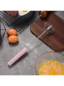 1 قطعة خلاط متعدد الوظائف 4 سرعات يدوي - بدون بطارية مطلوبة، للتشغيل باليد للخبز والطهي، خفاقة بيض نصف آلية منزلية، فرامة حليب من الفولاذ المقاوم للصدأ، خفاقة بيض