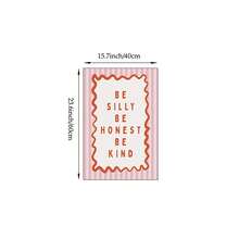 1幅复古粉色帆布墙画，印有“保持童真，诚实待人，善良待人”字样，复古条纹海报，少女风装饰，适合婴儿房、公寓、儿童房，可作为送给她的礼物，可选无框或有框。 - 彩色 - 查看 13