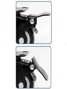 4pcs Swivel Casters With Brake, Heavy Duty Quiet Turning Directional Wheels, 1.25 Inch For Hand Truck, Small Cart, Trolley