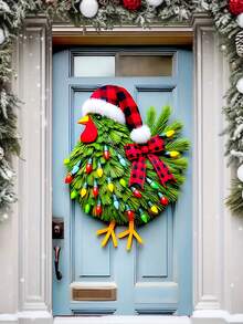 Decorazione natalizia per porta a forma di pulcino - Decorazione festiva versatile in poliestere, perfetta per porta d'ingresso e parete, senza batterie necessarie, 180 x 90 cm, decorazione natalizia