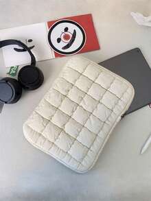 1 Stück koreanischer Ins-Stil Tablet-Aufbewahrungstasche, süßes kariertes Wolkenmuster, weiß, große Kapazität, leicht mitzunehmen, Herbst-Uni-Essentials, Laptoptasche für Frauen, MacBook-Hülle, Laptophülle, Rückkehr zur Schule, Laptoptasche, Laptophülle für Reisen, wasserdicht, tragbar für Männer Laptoptaschen