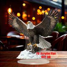 1 件 2D 亚克力鹰雕塑 - 多用途办公桌装饰牌匾，适合办公室、客厅、花园、露台、室内/室外艺术装饰，是感恩节、万圣节、新年、圣诞节的完美礼物 - 彩色 - 查看 8