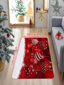 1/2 pièces Paillasson de Noël joyeux - Tapis de sol conçu avec flocons de neige et cloche rouge, en polyester lavable en machine, convient pour une utilisation intérieure/extérieure, parfait pour les entrées, les chambres à coucher et la décoration de la maison