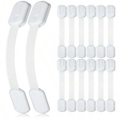 24/16/12/8/4/2/1 Pcs Baby Cabinet Locks, Child Proof Drawer Locks, Adjustable No Drill Cabinet Locks With Straps, Suitable For Child Drawers, Ensure Child