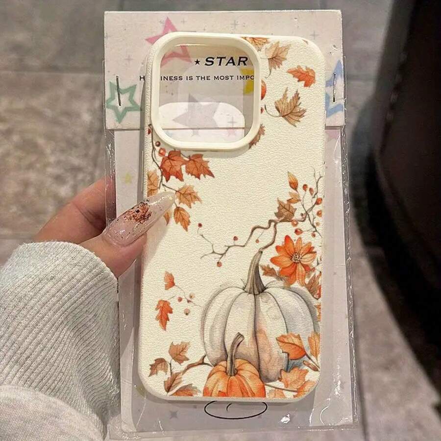 Funda de Teléfono con Textura de Cuero Sintético Compatible con iPhone 17 Air/16E/15/14/13/12/11 Pro/Promax/Plus/X/XS/XS Max, Buen Agarre, Múltiples Colores Disponibles, Protección de Borde Suave, Adecuada para Hombres y Mujeres - Blanco antiguo - Ver 1