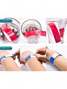 1000/200/100pcs/Set Waterproof Paper Wristbands, Colorful Wrist Bands For Sports, Parties, Competitions, Festivals, Events, Clubs, Holidays - Neon Color Sticky Wristbands For Concerts And Activities, Easy To Use Tape Wrist ID Tags