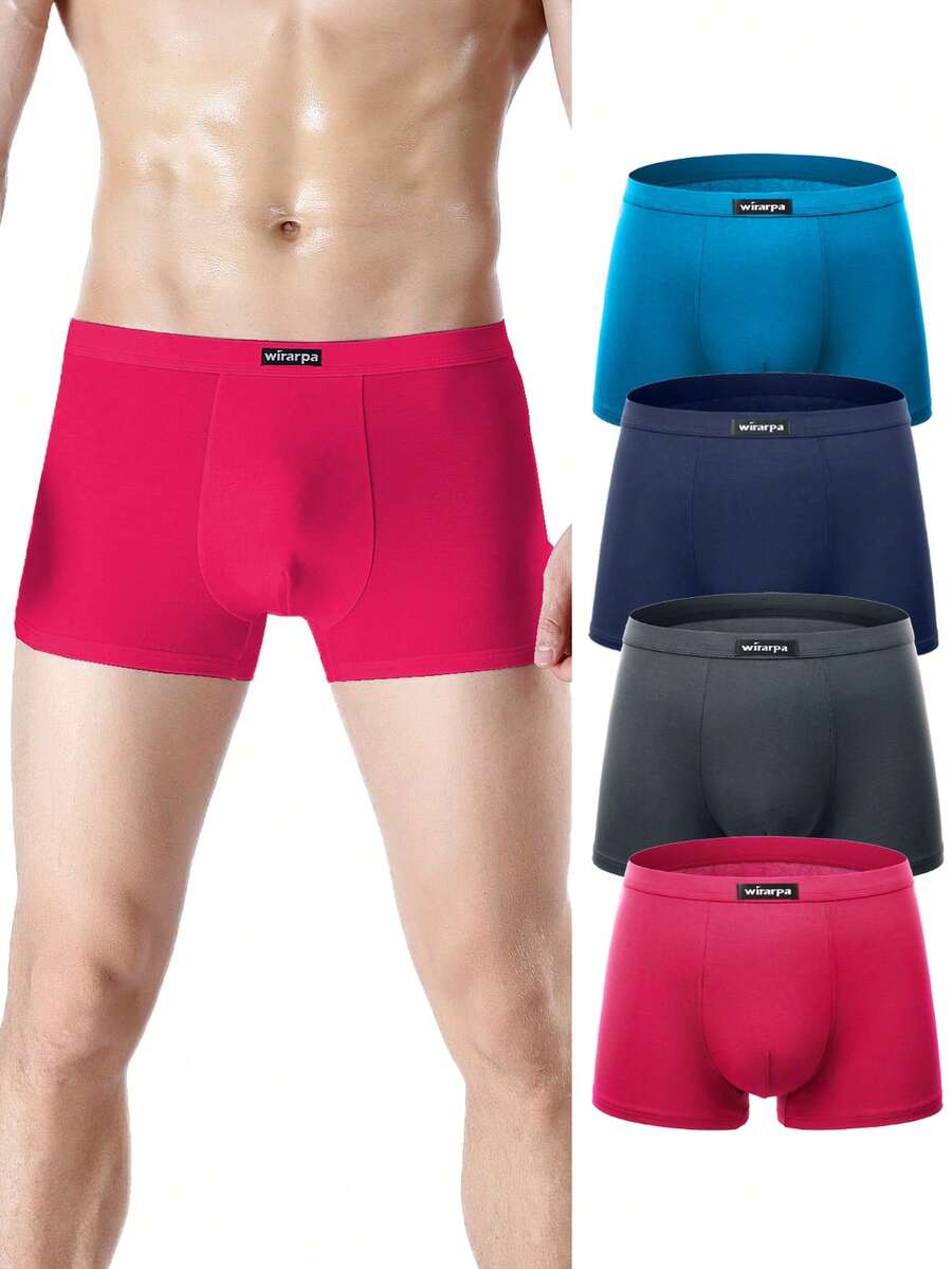 4 Pcs Wirarpa Mens Mirco Modal Trunks Soft Underwear Gents Microfibre Boxer Shorts