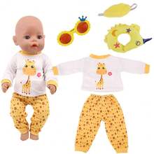 1 件套娃娃衣服套装，适合 18 英寸娃娃、居家和户外休闲运动装，带眼镜（不含娃娃）