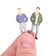 20 st 1:50 miniatyrmålade figurer - ABS-plastmodell i skala av människor för gör-det-själv-tillverkning av scener, tåglayouter, arkitektur och dioramor - Som foto - Visa 5