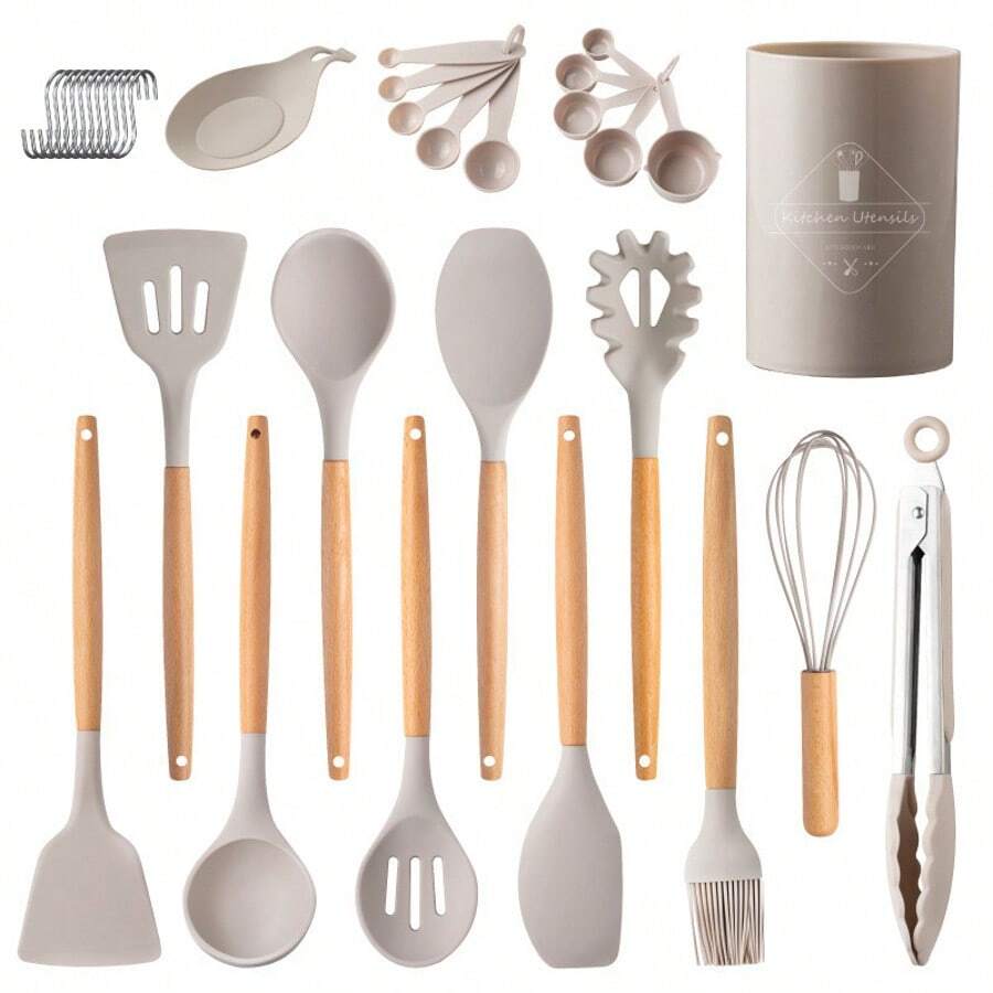 14 utensílios de cozinha de silicone, batedeira para bolo, ajudantes para cozinhar bolo, utensílios de cozinha, utensílios de cozinha antiaderentes, utensílios de cozinha modernos laváveis, essenciais para padaria, loja de café da manhã, uso doméstico, conveniente, rápido, fácil, eficiente