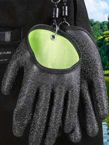 1/2pcs Anti-Slip Fishing Gloves, Latex Fishing Gloves Waterproof, Tear-Resistant, Suitable For Fly Fishing, Sea Fishing, Thickened