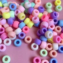 100pcs Assorted Matte Large Hole Pony Beads For Braiding (Random Colors) - Multicolor - View 4