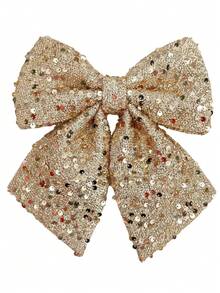 1Piece Oversized Christmas Sequin Bow, Suitable For Decorating The Staircase Railings Of Your Home Or The Christmas Tree, Adding More Joyous Atmosphere To Your Christmas Celebration Home Decor Christmas Decorations Room Decor Winter