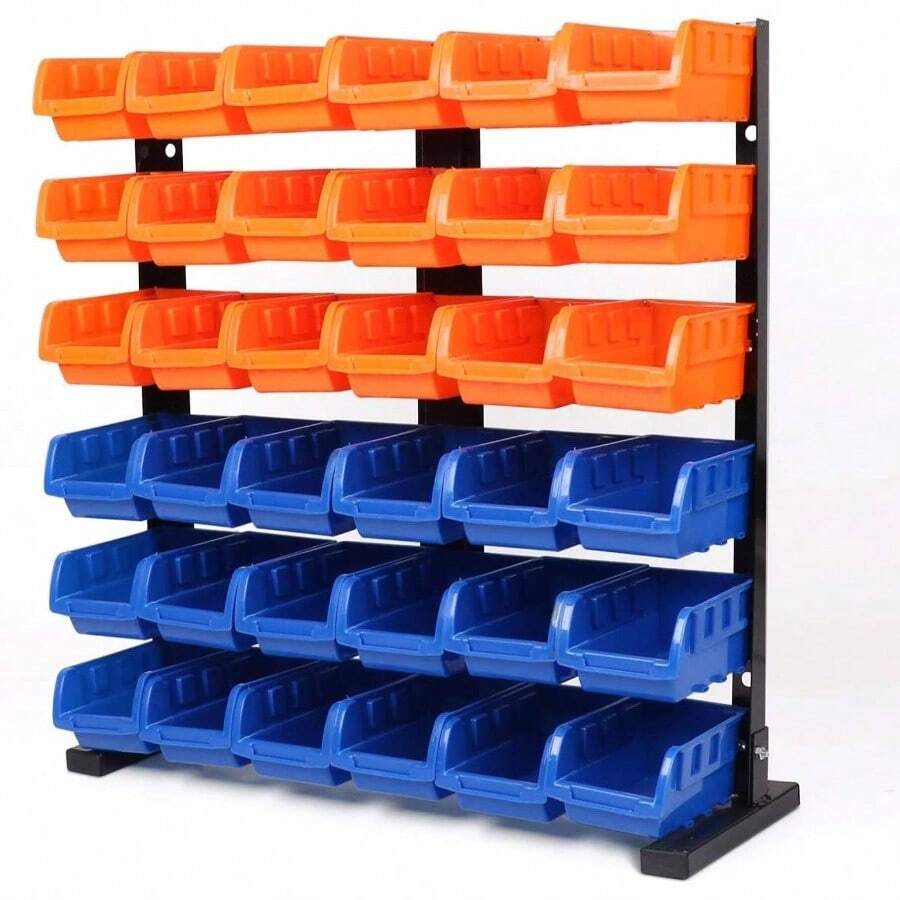 Storage Bins Parts Rack 36Pcs Bin Organizer Garage Plastic Shop, Tools Men - Standard - View 1