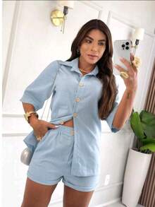 Striped  Set - Bleu ciel - Voir 3