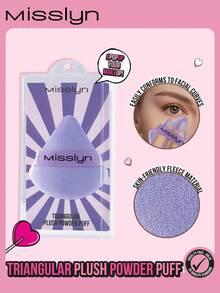 Misslyn - Cuscinetto per cipria in peluche triangolare, design triangolare, punta di precisione, ampia area di copertura, morbido e soffice, delicato sulla pelle, finitura impeccabile, per uso a secco, facile da applicare, compatto e portatile, riutilizzabile, adatto per fondotinta, fissaggio del trucco, contouring del viso