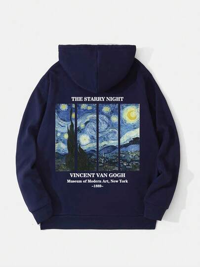  Zrgoth Men's Casual Streetwear Versatile Starry Sky Print Hoodie Sweatshirt