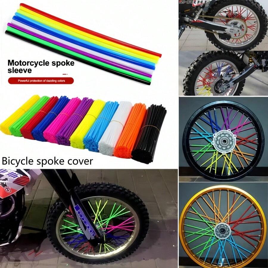 36PCS Motorcycle Spoke Decorative Strip, Bicycle Road Wheel Spoke Cover, Suitable For Off-Road Motorcycle With 3.5-5mm Steel Wire Wheel Hub, Bicycle Wheel Hub, Colored Spoke Sleeve, Motorcycle Zx6r FZ1 FZ6 CRF450 CRF50 CRF70 CRF80 CRF 150F XR650 CR250 XR650 Universal Decorative Strip - Multicolor - View 1
