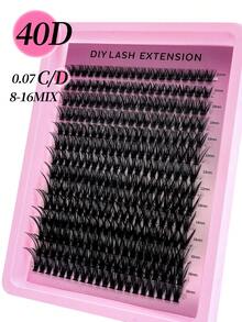 New 280pcs/14Rows 5D Fluffy DIY Lash Clusters 30D/40D/50DNatural Thick Eyelash Clusters D/DD/CC Curl Wispy Individual Lashes 8-16mm Mix Cluster Eyelash Extensions,Home Use Eye Lash Extension,Mother Day Gift