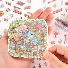 1 peça/6 peças Adesivos Criativos de Paisagem 3D, Decalques de Cena Temática