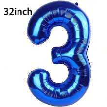 1 quả bóng bay lá kim loại màu xanh lam 32/40 inch, bóng bay polyester cỡ lớn in số 0-9, bóng bay trang trí, có thể tái sử dụng, thích hợp để trang trí sinh nhật, trang trí tiệc, kỷ niệm, trang trí phòng, kỷ niệm ngày cưới, đồ dùng cho tiệc tùng - Màu xanh lam - Xem 10