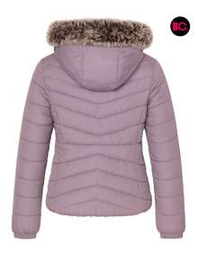 Big City Basic Girl's Quilted Jacket Plush Interior Casual Fashion With Hood - Lilac Purple - View 4