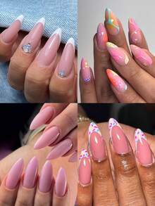 120/504pcs Long Teardrop Soft Gel Nail Tips, Transparent Matte Full Cover Nail Extensions, Pre-Shaped Acrylic False Nails, DIY Nail Art Products - Clear - View 3