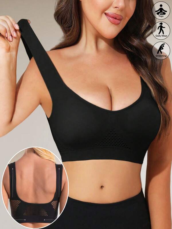 Women's Push Up Bras Gym Shockproof Sports Bras Sexy Back Underwear Yoga Bras For Women Wireless Bra Comefortable Lingerie Top