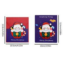 8pcs Cartoon Christmas 3D Folding Greeting Cards, Multi-Functional Christmas Card, Gift, Thanksgiving, Blessing Message Cards
