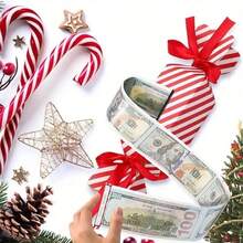 1件/4件圣诞惊喜钱袋惊喜钱拉手提包圣诞礼物存钱罐拉出式圣诞糖果盒袋子 - 彩色 - 查看 6