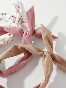 3件套 女士时尚休闲百搭纯色碎花简约扭结发带配饰 秋季发饰 女士头巾 运动吸汗带 瑜伽发带 健身冬季发带 度假装扮 女士优雅围巾 夏季穿搭 - 彩色 - 查看 3