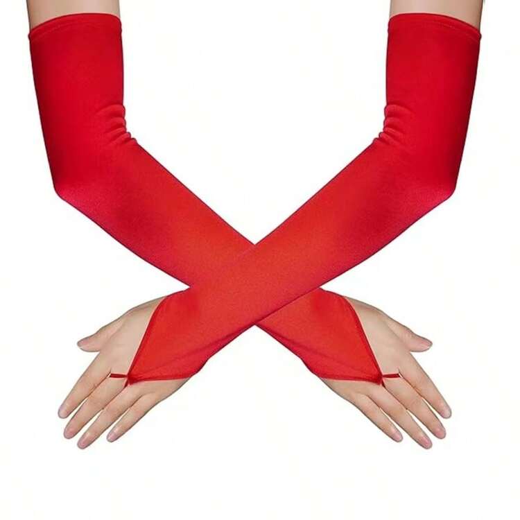 1 Pair Women's Satin Fingerless Gloves, Suitable For Opera, Formal Events, Weddings,Festival,Party - Gloves - View 9