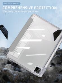 1个透明亚克力Y型折叠灰色高透明度亚克力，防弯折防刮擦，内置笔槽，多折叠支架，全方位保护，磁吸式睡眠/唤醒功能，简约休闲风格，兼容iPad Mini 6/Mini 7/9.7/10.2/10.5/Air 4/Air 5/第十代/10.9/Pro 11英寸/Air 11(M2)/Air 13(M2)/Pro 11(M4)/Pro 13(M4) 2024 12.9英寸/兼容iPad Air 13(M3 2025)/兼容iPad Air 11英寸(M3) 2025/兼容iPad (A16) 11英寸第11代