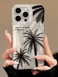 适用于 15 Pro Max，椰树图案，羽毛纹 IMD 高端保护壳；适用于 11/13 Pro/15 Pro/15/13 Pro Max，防摔材质；适用于 14/13/12，苹果全包保护；兼容三星系列 - 彩色 - 查看 3