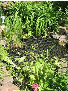 20 piezas Redes protectoras de peces resistentes a los rayos UV - Cubiertas de malla flotante con diseño de rejilla de diamante, evita que las aves atrapen a los peces, plástico negro, 26.8cm X 26.3cm Ligero y duradero para estanques de jardín Juego de 20 piezas de red protectora de peces de 6 esquinas, red protectora de peces de estanque, protector de estanque