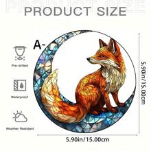 1 Piece, Red Fox Moon Catcher, Garden Light Catcher, Acrylic Painted Hanging Ornaments, Animal Theme Room Decoration, Party Decoration, Window Decoration, Birthday Gift, School, Office, Porch, Wall Art, Ideal Gift - Acrylic-round - View 21