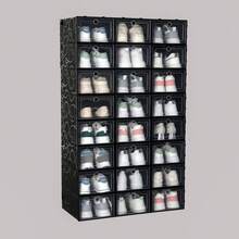 Set de 12/15 piezas de cajas de almacenamiento de zapatos transparentes y gruesas de alta calidad, organizadores de zapatos plegables y ahorradores de espacio de plástico de gran capacidad para el hogar y dormitorio