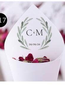 30Pcs Of Set DIY Wedding Cone For Petal Toss, Personalized Confetti Cones, Custom 17 Styles White Paper Cone For Bridal Shower Party Decoration, Multi-Functional, Anti-Mold, Ornamental, Reusable, Exquisite, Stylish, High-Quality, Adorable, Modern, Custom, Unique, Personalized, Son, Daughter, Kids, Kitchen, Dining Room, Bedroom, Office, Living Room, Home, Garden, Tea Room, For Anniversaries, For Birthdays, For Housewarming, For Graduation, Gala Night, Customized Gift Wrap Boxes, Chic Autumn