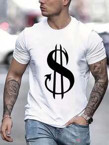 Camiseta de Hombre Cómoda Cuello Redondo Casual Algodón Mangas Cortas Suave Transpirable Top Ropa de Hombre Camiseta Verano Primavera Ropa de Calle Tela de Algodón Impresión de Letras a la Moda - Blanco - Ver 3